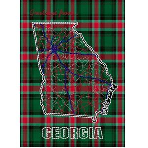 Georgia Tartan Map Art Print